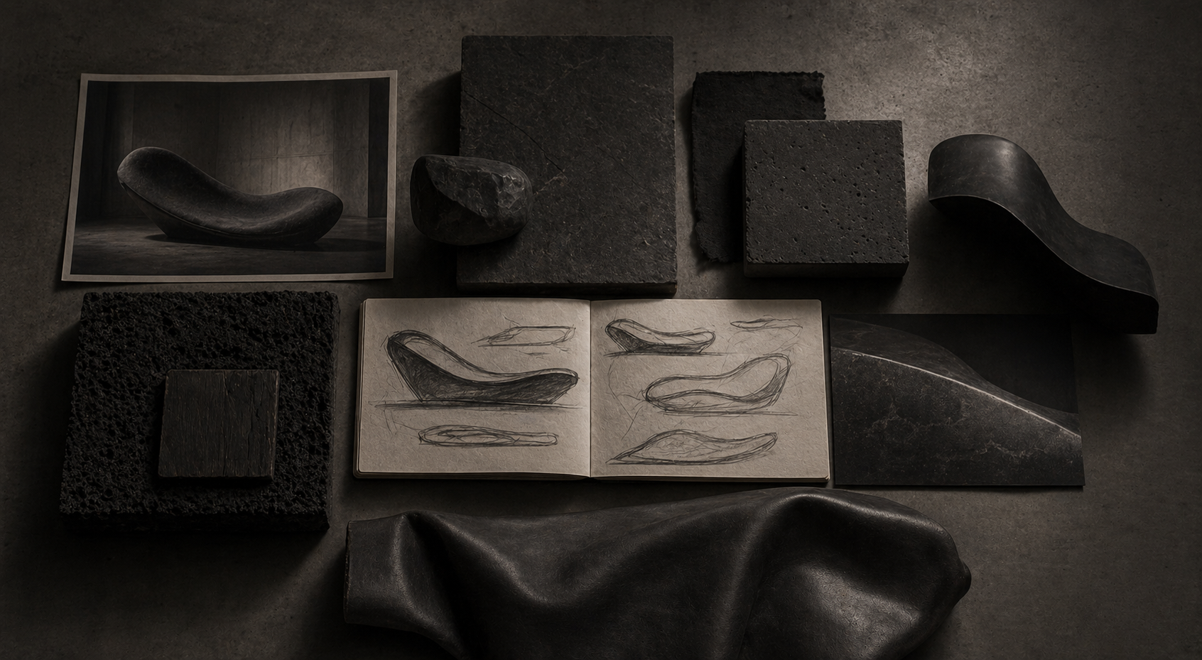 A close study of the ECNA EON material, curvature, and sculptural surface.