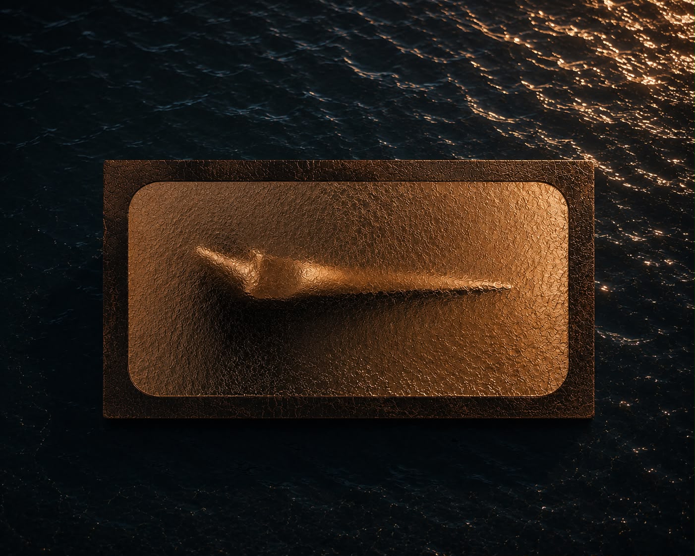SPAR table seen from above against dark reflective water